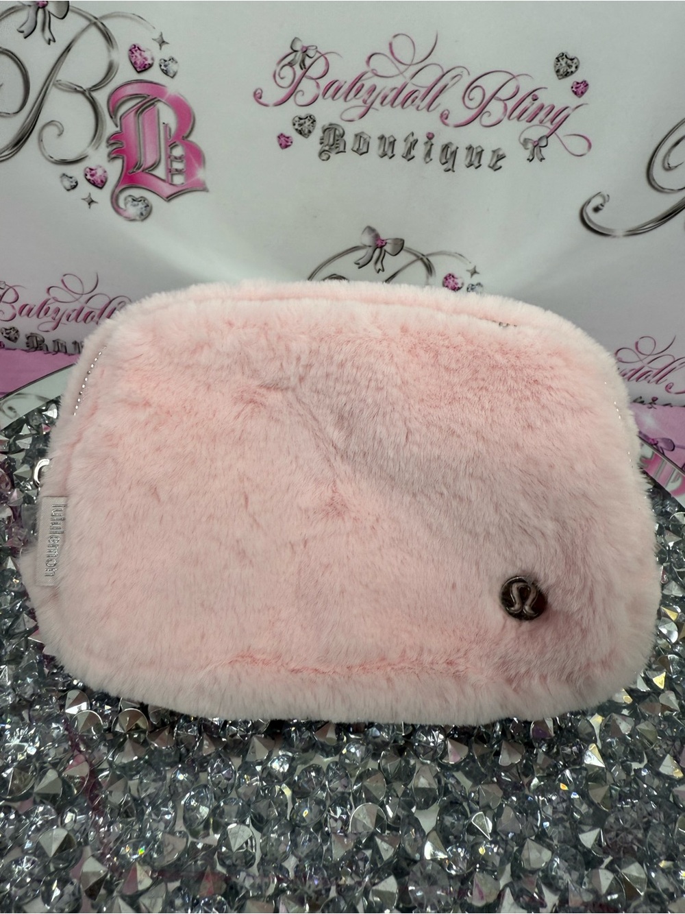 Lululemon Fanny pack bag bum bag Pink Plush Fuzzy Pouch
